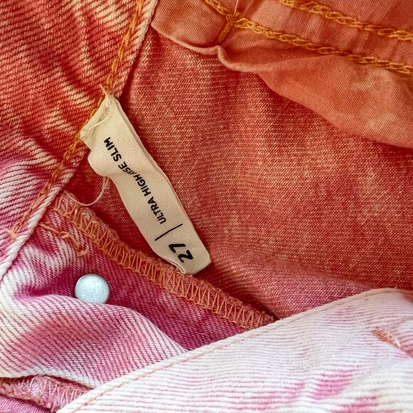 PacSun Eco Peach Acid Wash Ultra High Waisted Slim Fit Jeans size 27 - Picture 6 of 8